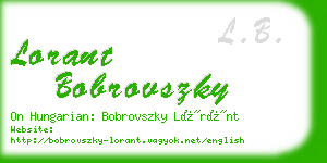 lorant bobrovszky business card